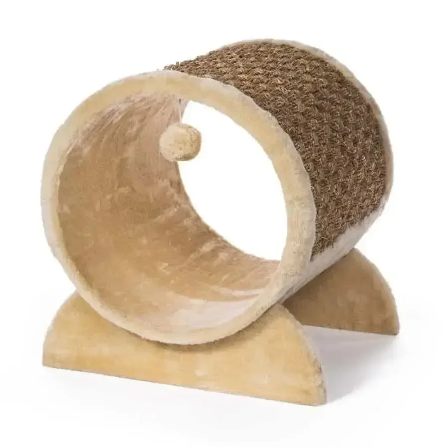 Prevue Pet Products Cozy Tunnel Plush Cat Furniture Brown, Beige