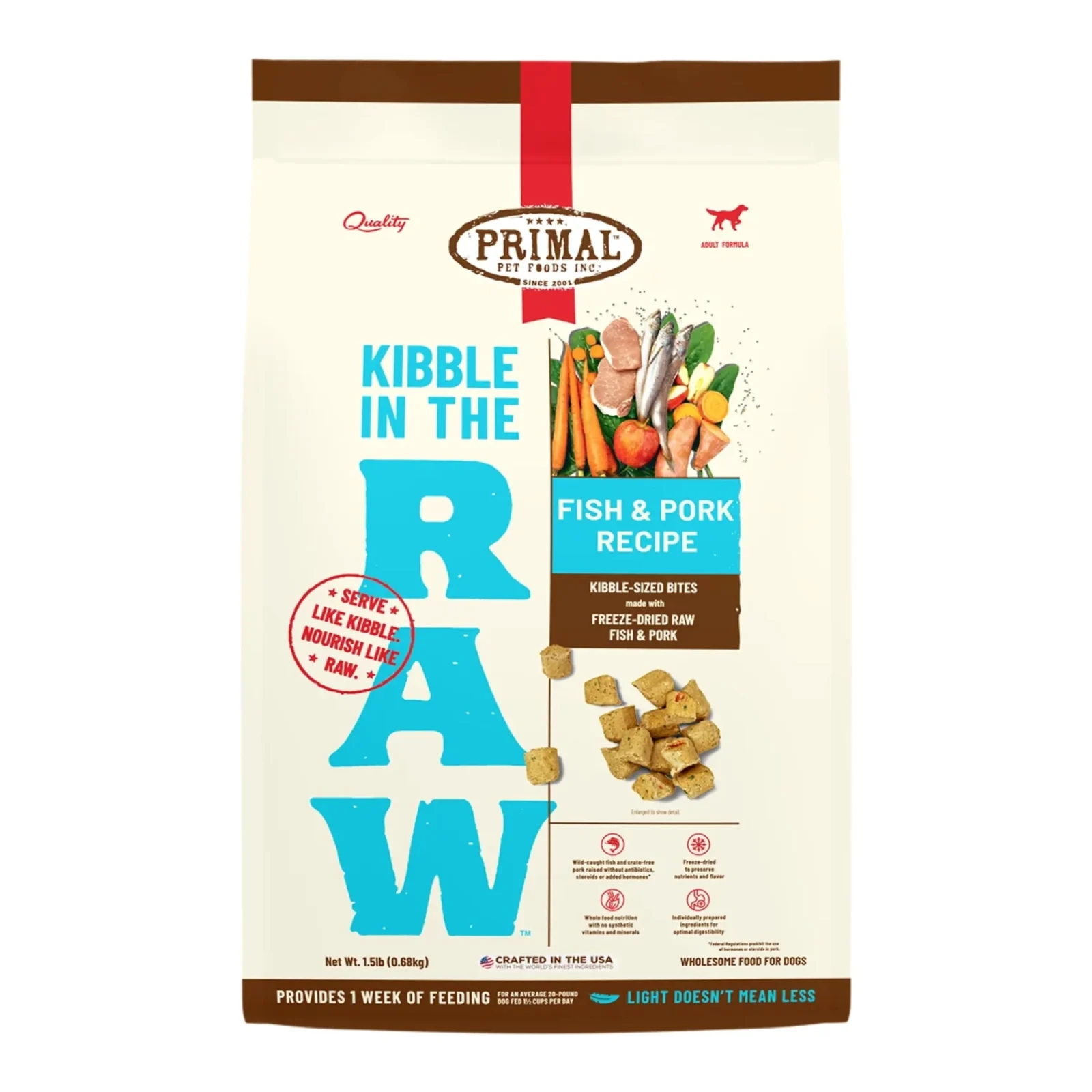 Primal Dog Freeze Dried Kibble In The Raw, Fish, 1.5 lb