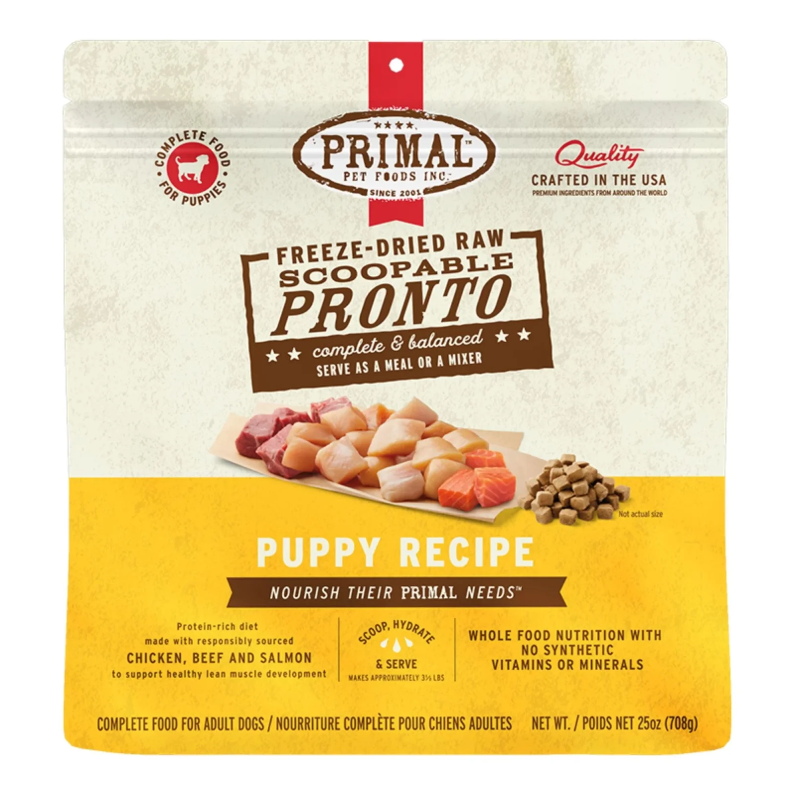 Primal Dog Freeze-Dried Pronto Puppy Chicken Salmon 25oz. - Image 2