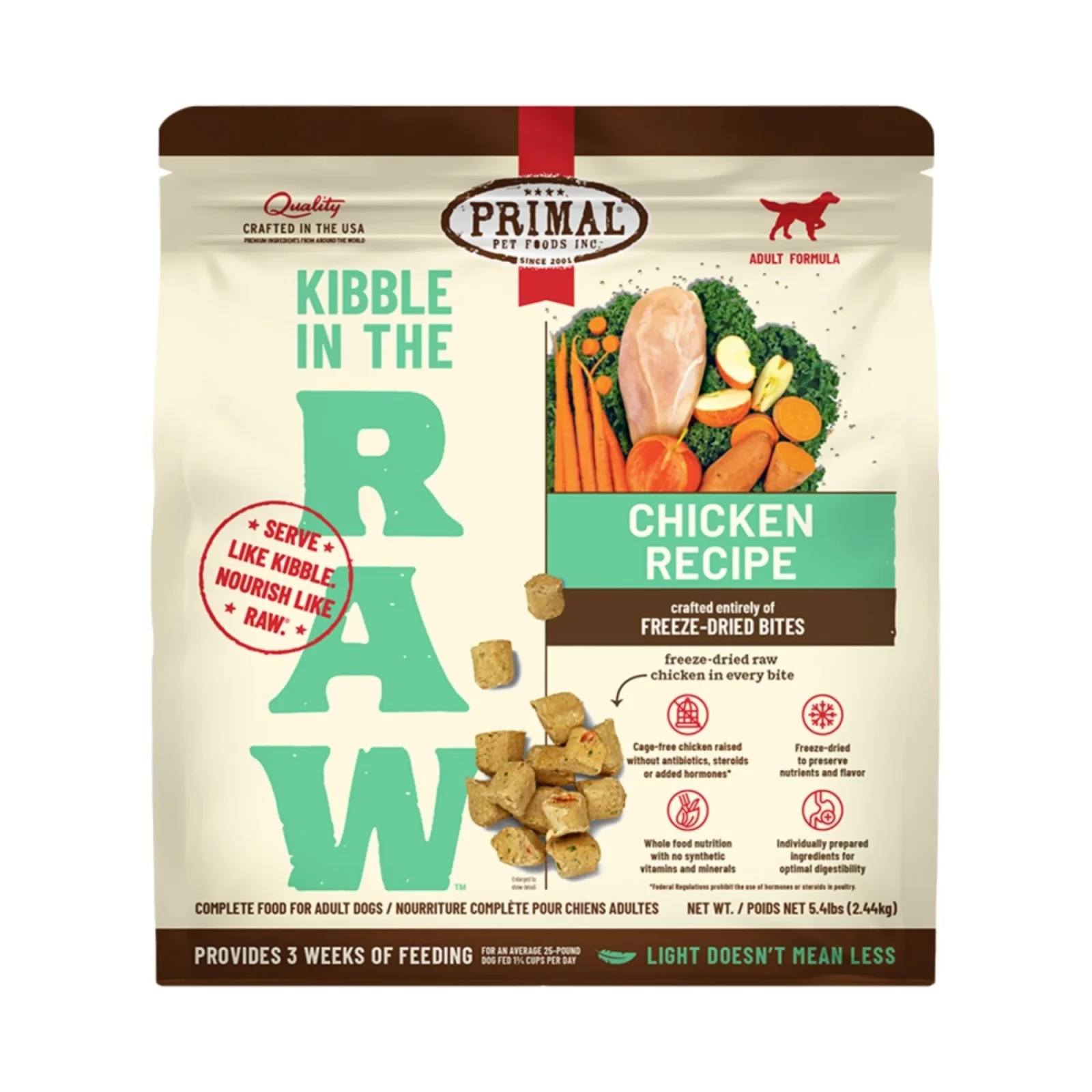 Primal Dog Kibble in The Raw Freeze-Dried Chicken 5.4 lb