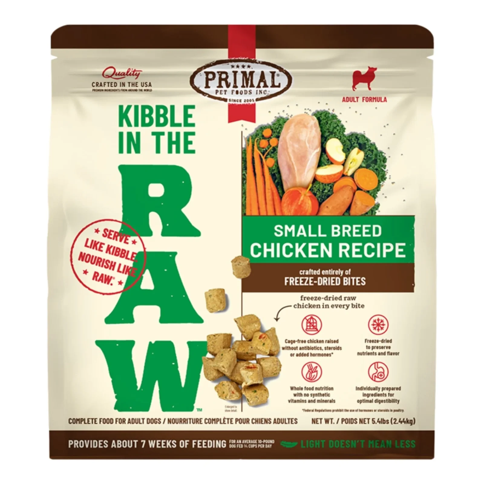 Primal Dog Kibble In The Raw Freeze-Dried Small Breed 5.4Lbs