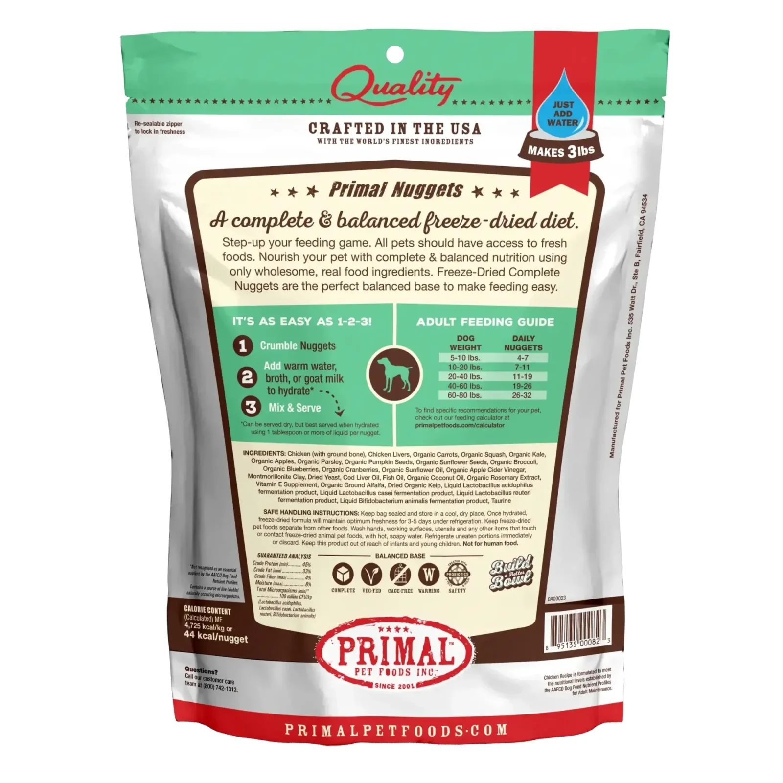 Primal Pet Foods Freeze Dried Dog Food 5.5oz.-Chicken - Image 2