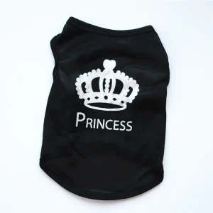 Princess Crown Dog Shirts Vest, Puppy Summer Dog Clothes for Small Dogs, Puppy Cat T Shirt Pet Apparel