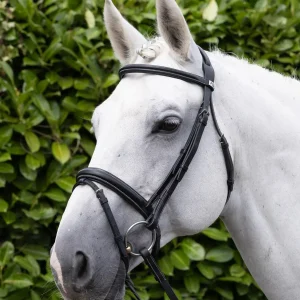 Pro Elevator Snaffle Bridle with Flash Black