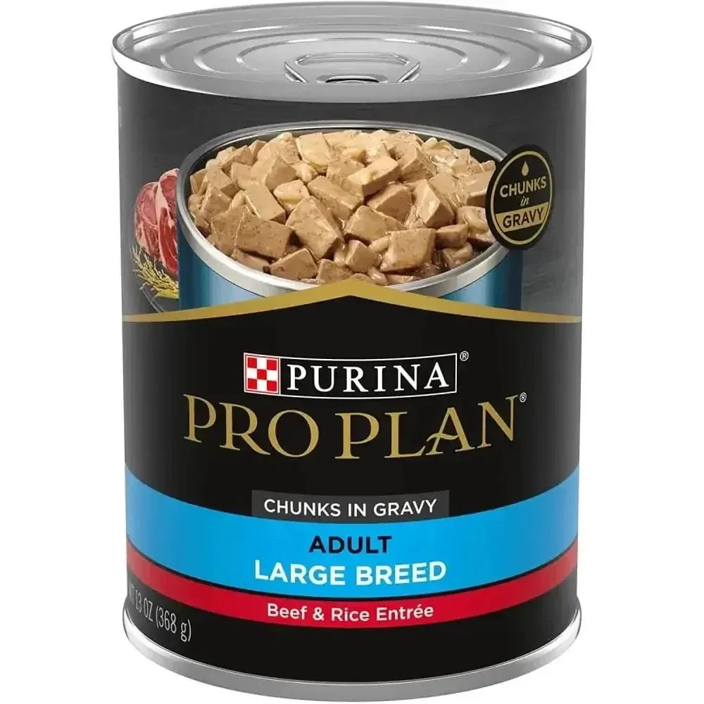 Pro Plan Beef & Rice Chunks in Gravy Large Breed Dog 12 / 13 oz