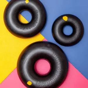 Pro-Strength Extra Tough Black Rubber Ring Dog Toy (Made in the USA)