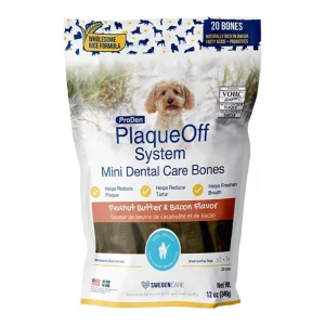 ProDen Plaqueoff Mini Dental Care Bones, Peanut Butter & Bacon, 12 oz