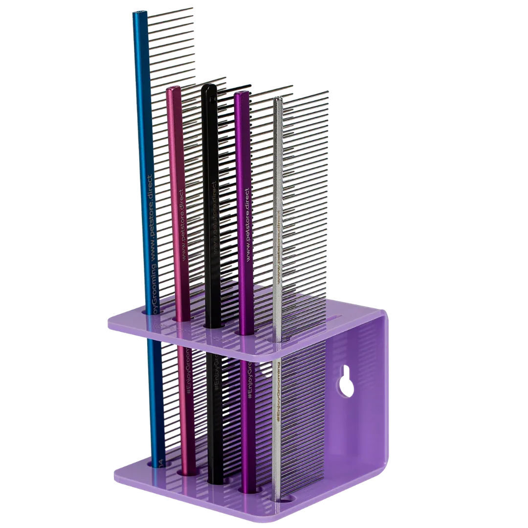 Acrylic 5 Comb Holder Tabletop and Wall Mount Lavender by PetStore.Direct - Image 2