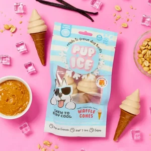 Pup Ice Waffle Cone in Vanilla and Peanut Butter