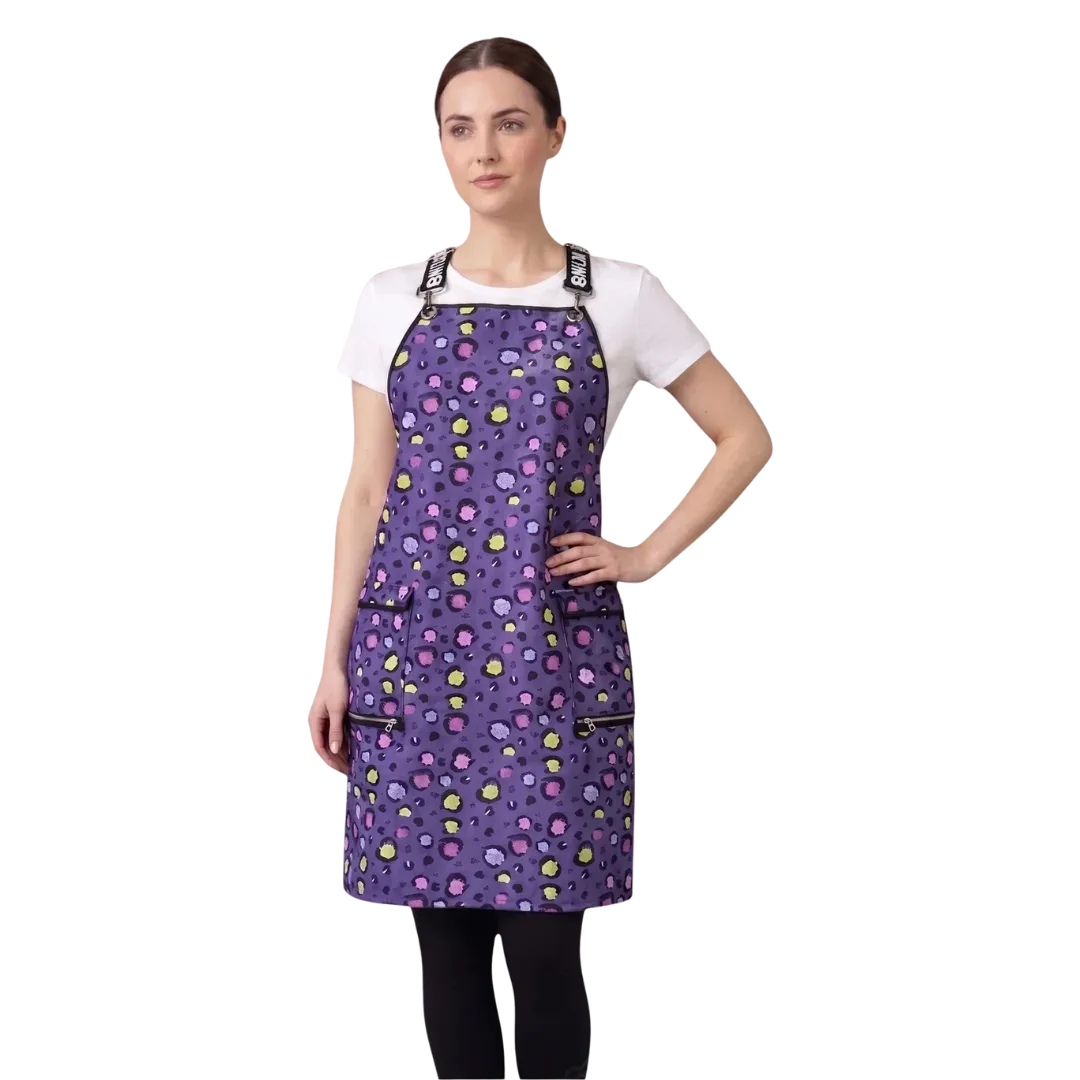 Lilac Mini Paw Print Waterproof Signature Strap Crossover Apron by Ladybird Line