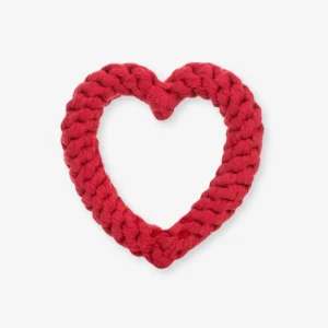 Heart Rope Dog Toy in Red
