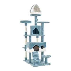 Yaheetech 72.5-in Ocean-Themed Cat Tree with 2 Condos, 2 Perches and Shark Bed