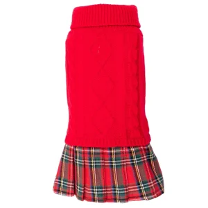 Perfectly Plaid Turtleneck Sweater Dog Dress (FINAL SALE) (FW24LO)