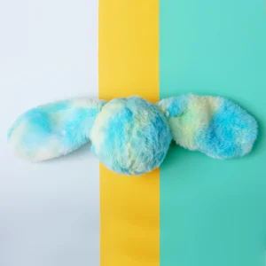 Fuzzy Wuzzie Squeaky Bunny Dog Toy in Blue and Green (Medium)