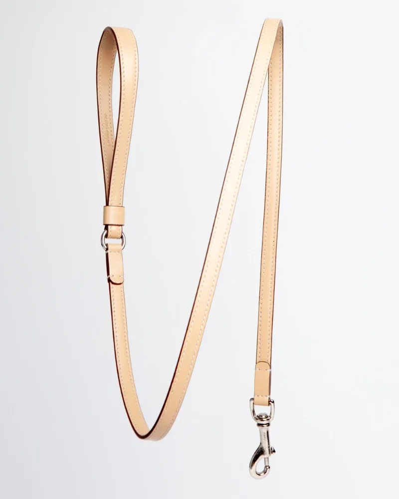 Leather Dog Leash in Vanilla (Made in Italy)