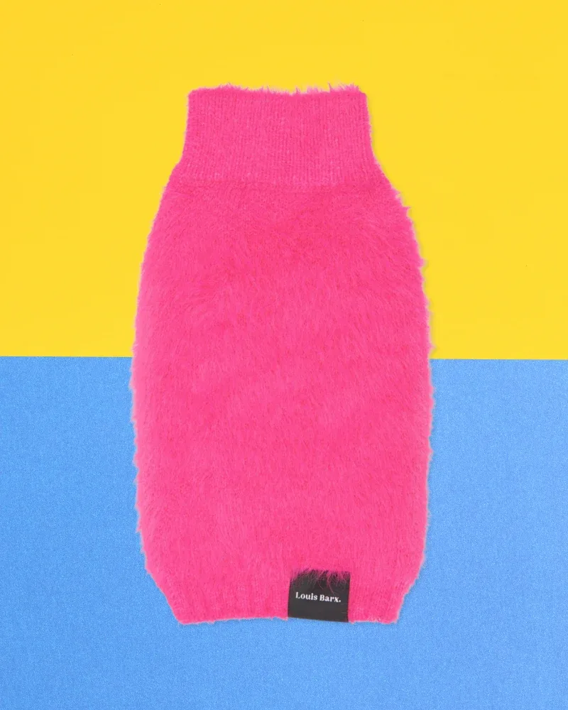 Hot Pink Fluffy Dog Sweater (FINAL SALE) - Image 2