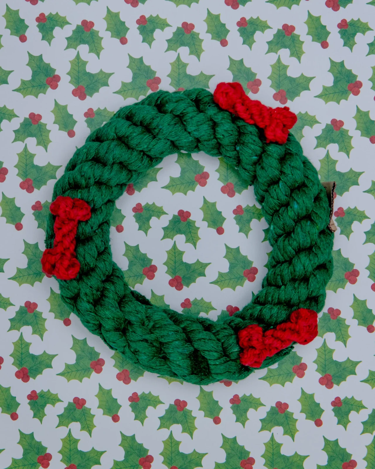 Green Ring Wreath Rope Dog Toy