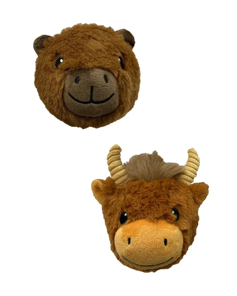 Capybara + Cow EZ Squeak Dog Ball Toy Set - Image 2