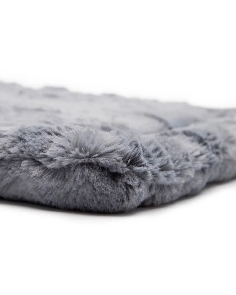 Minky Fur Pet Napping Mat in Charcoal Grey (Made in the USA) - Image 2