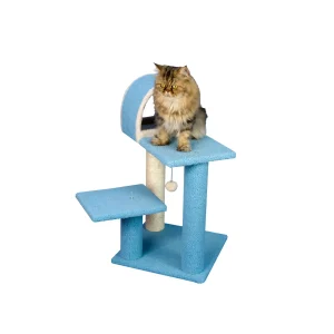 Armarkat 30-in Faux Fleece Real Wood Kitty Cat Hideout Bed, Sky Blue