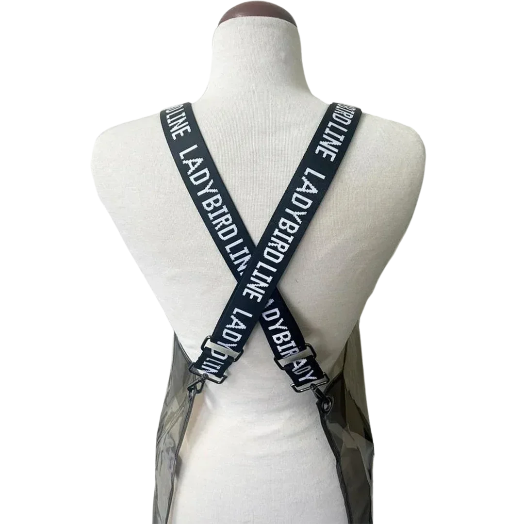 Clear Black Plastic Signature Crossover Apron by Ladybird Line - Image 2