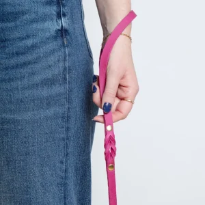 Butter Leather Dog Leash in Sahara Flamingo (Made in Austria)