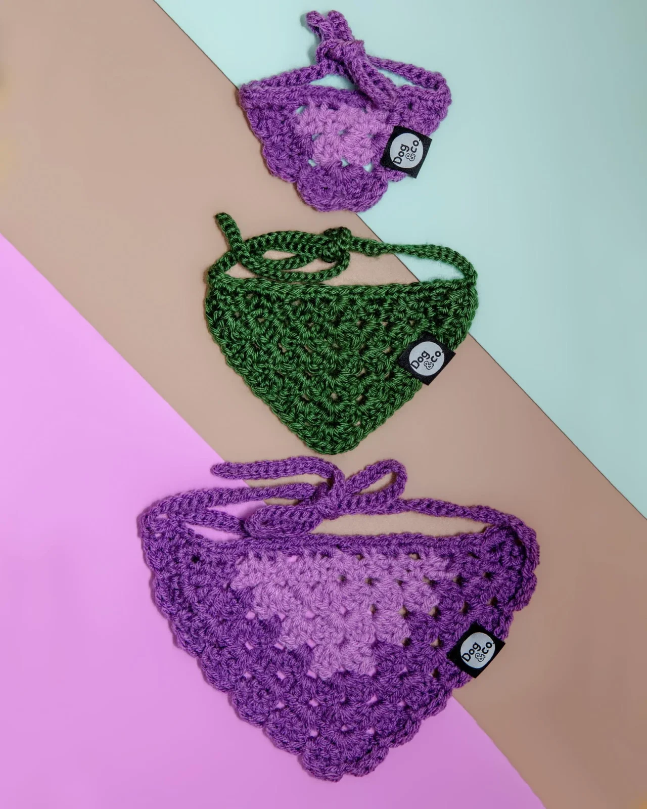 Hand-Crochet Dog Bandana (Made in the USA) - Image 2