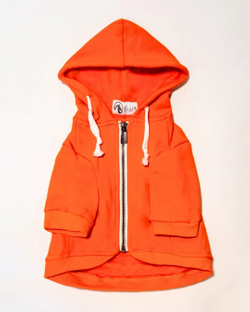 Zip-Up Dog Hoodie in Orange (FINAL SALE) - Image 2