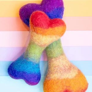 Rainbow Wool Bone Dog Toy (FINAL SALE)