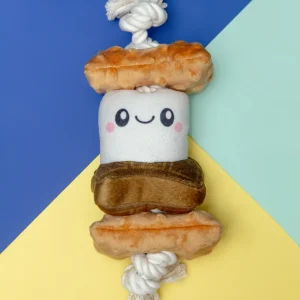 S'mores Squeaky Rope Tug Dog Toy