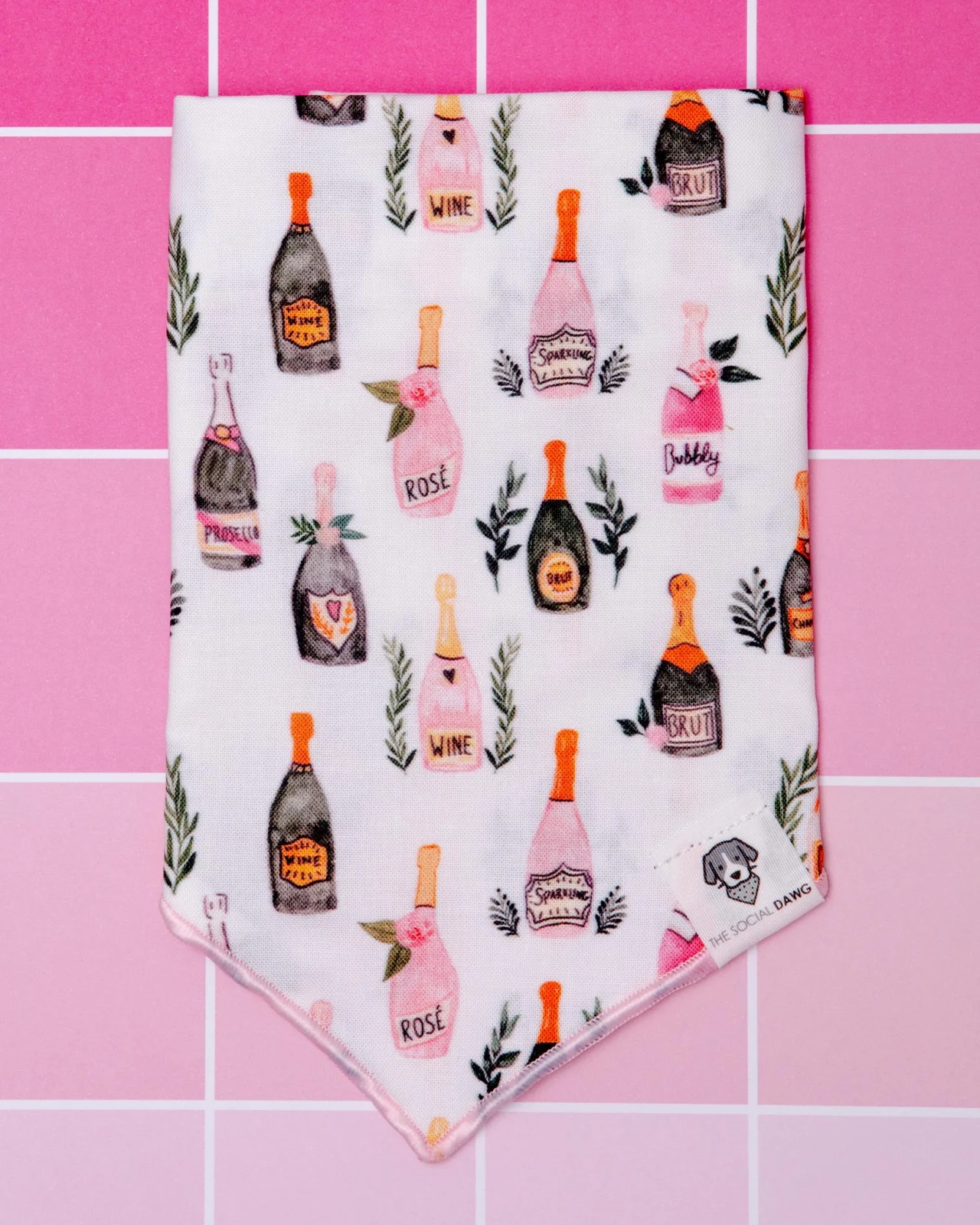 Champagne Bubbly Dog Bandana(Made in the USA)