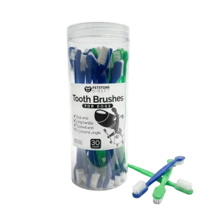 Dual-end Tooth Brushes 30 Count Green/Blue by PetStore.Direct