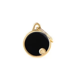 Handmade Circle Tag in Black & Gold