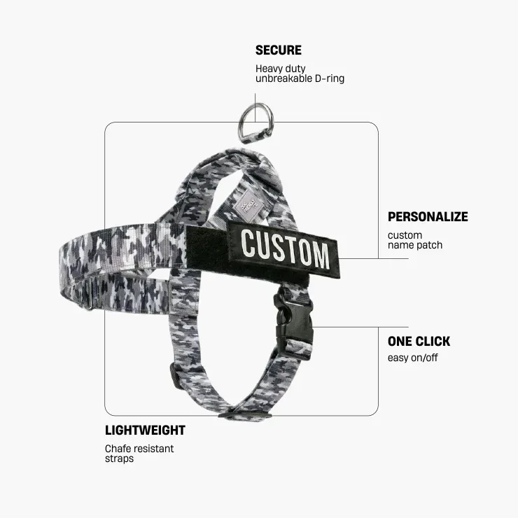 Personalised Dog Harness - Grey Camo - Image 2