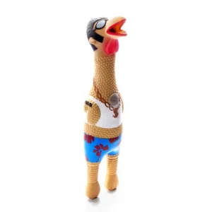 Squawkers Latex Rubber Chicken Dog Toy, Earl