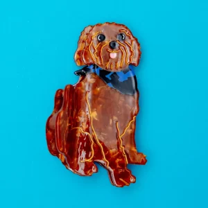 Hand Painted Goldendoodle Hair Clip