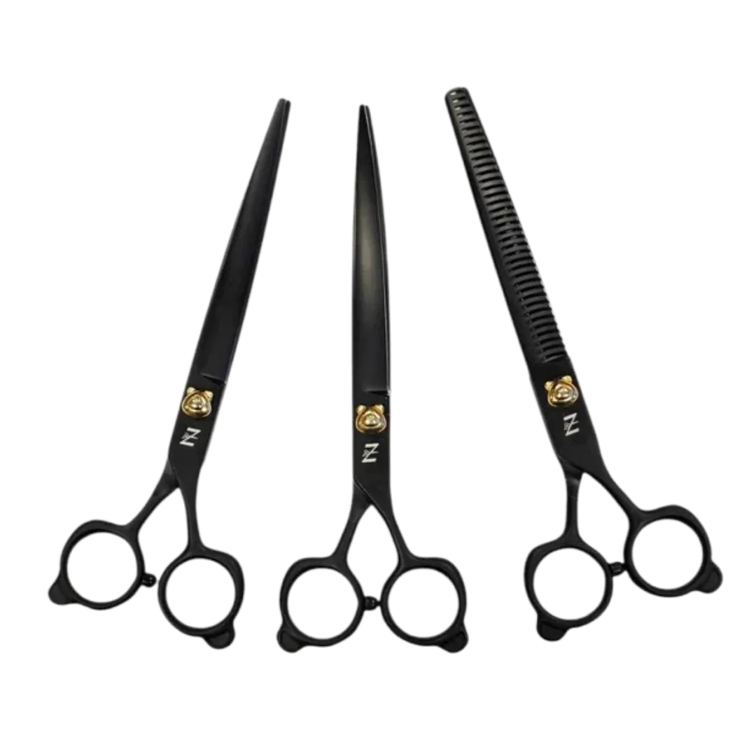 Teddy Bear 6.5" 3 Scissors Set Black by Zolitta - Image 2