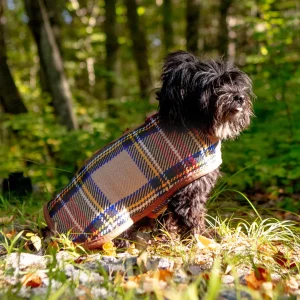 Tan Tartan Plaid Dog Coat