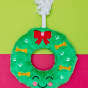 Happy Howliday Wreath Squeaky Dog Toy