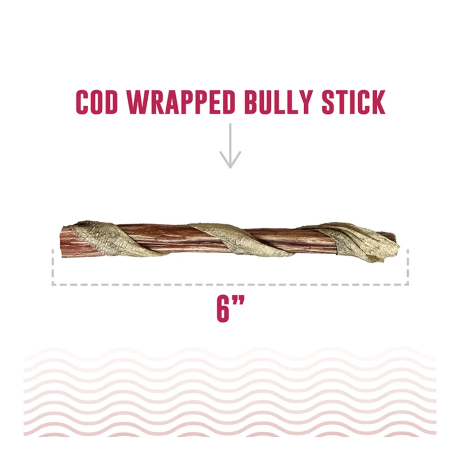 Icelandic Dog Bully Stick Wrapped With Fish Skin 6 Inch - 5 Pack - Image 2