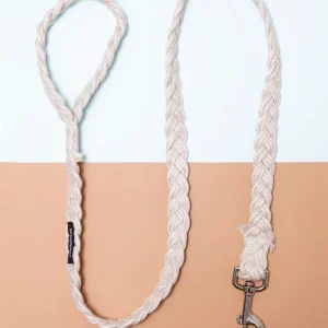 Braided Fisherman Dog Leash in Off-White (Made in the USA)