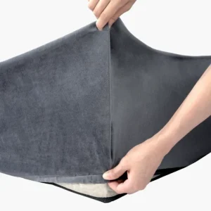 Velvet Easy Fit Dog Bed Cover - Charcoal