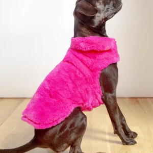 Faux Fur Dog Coat in Neon Pink (FINAL SALE)