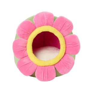 Whisker City® Pink Flower Character Cat Hut 16Lx12W