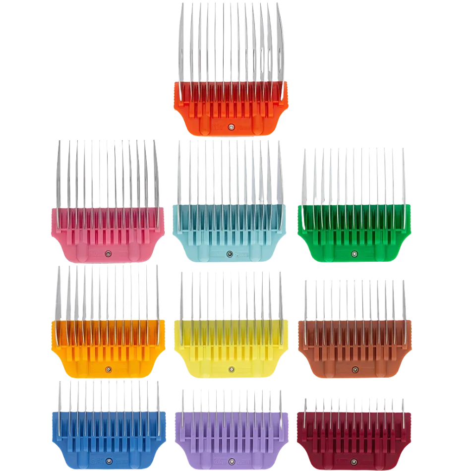 Wide Combs Colored Set of 10 (1/8" through 1 1/2") by PetStore.Direct