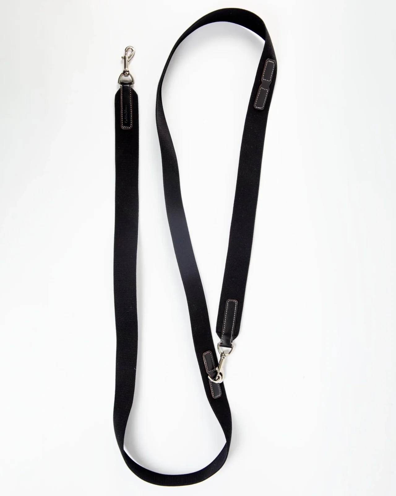 Hands-Free Textile Dog Leash in Black (Made in Italy)