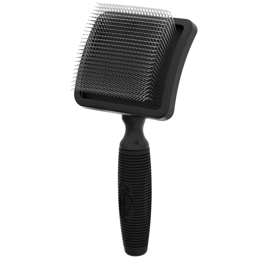 Long Pin Slicker Brush Black by Kenchii