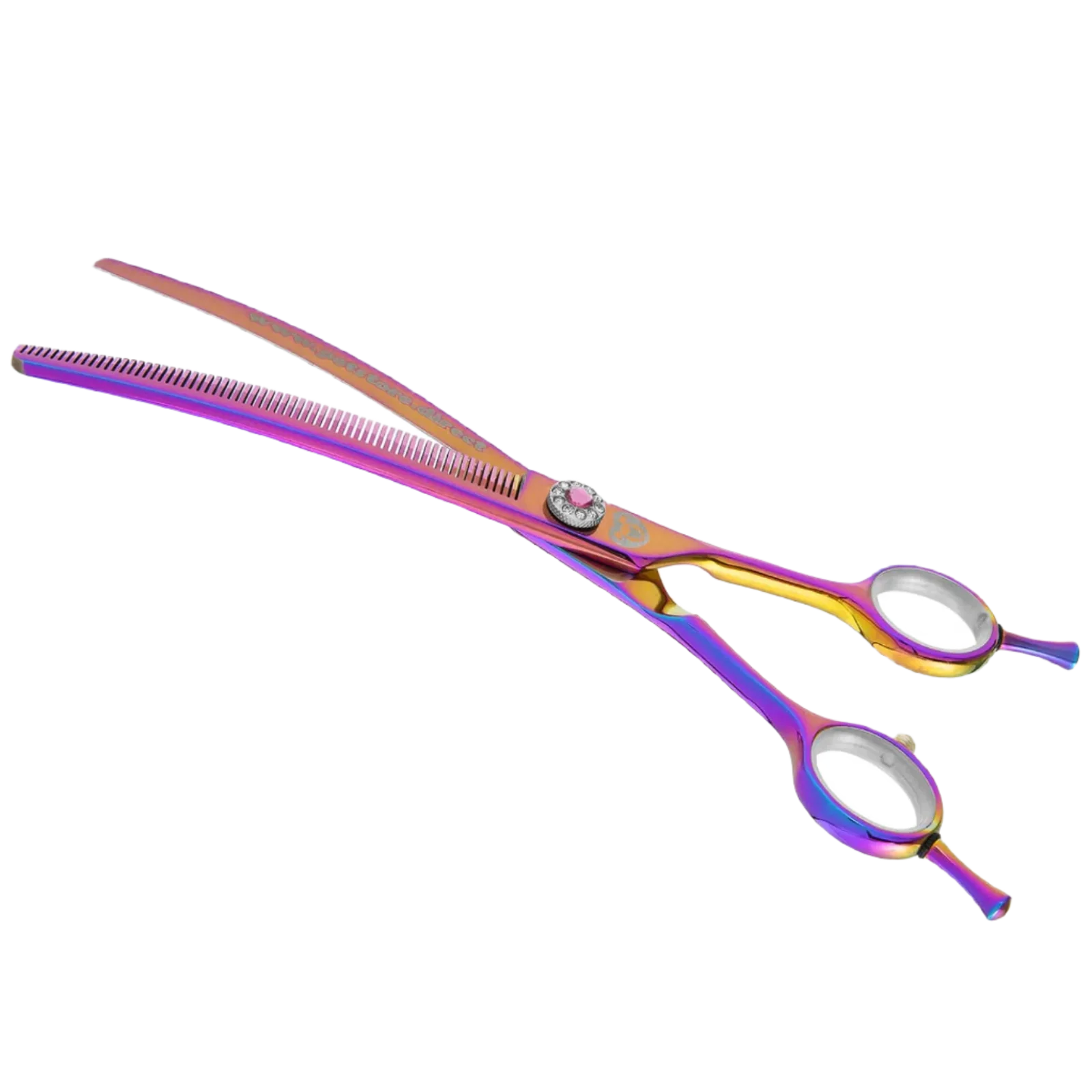 7" 66T Rainbow Curved Thinning Shears by PetStore.Direct - Image 2