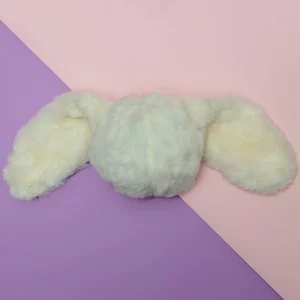 Fuzzy Wuzzie Squeaky Bunny Dog Toy in Ivory