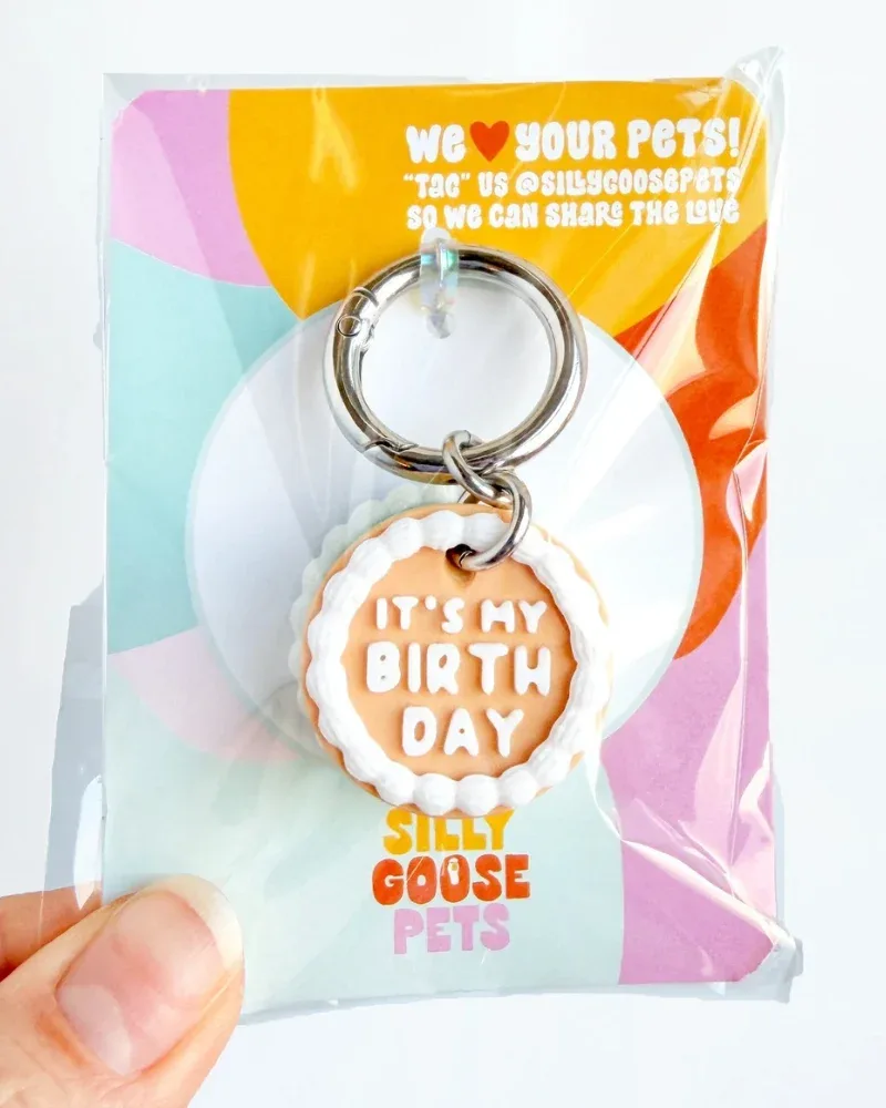Vintage Birthday Cake Pet Tag